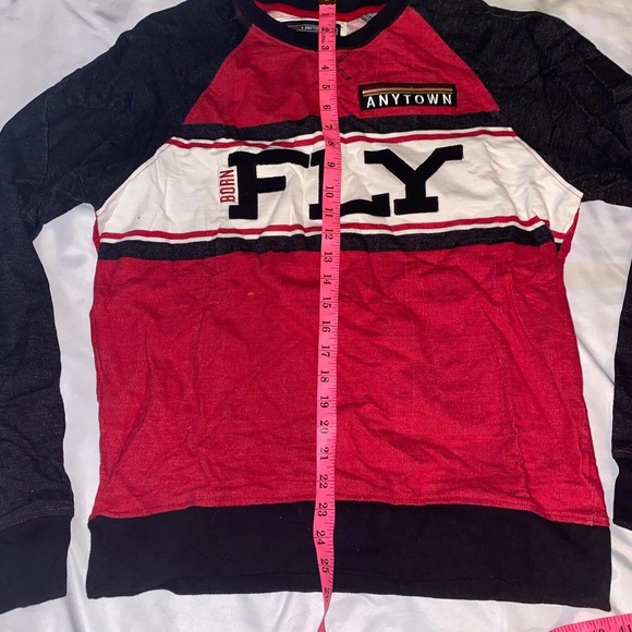Born Fly Anytown‎ Sweatshirt Size Large Multicolor Graphic black Red White - Picture 5 of 10